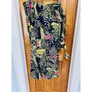 Valerie Stevens 16W Silk Skirt Faux Wrap MIDI Fairy Hawaiian Cruise